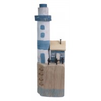 8177 - Wooden Lighthouse on Block