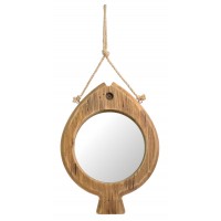 6932 - Wooden Fish Mirror