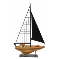 6934 - Wooden Yacht with Metal Sail