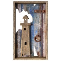 6940 - Wooden Lighthouse Decor