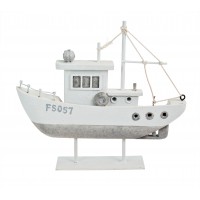 6946 - White Wooden Trawler