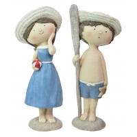8348 - Resin Beach Boy and Girl - 2 Assorted Styles