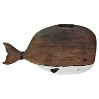 6923 - Wooden Whale Tealight Holder