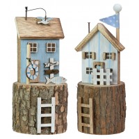 8211 - Wooden Coastal Houses - 2 Assorted Styles
