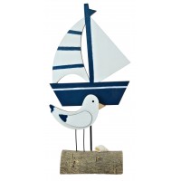 8213 - Wooden Boat Decoration