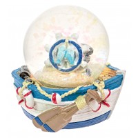 7679 - Resin Ship's Wheel Snow Globe