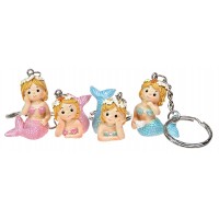 7668 - Mermaid Keyring - 4 Assorted Styles