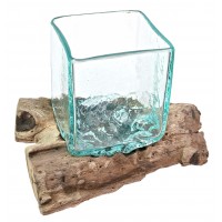 7808 - Driftwood Glass Square Bowl