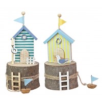 8265 - Wooden Beach Hut Scene - 2 Assorted Styles