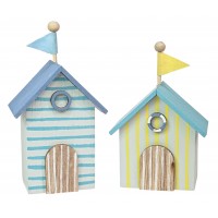 8266 - Wooden Beach Hut Decoration - 2 Assorted Styles
