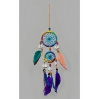2506 - Double Rainbow Dreamcatcher - 6cm