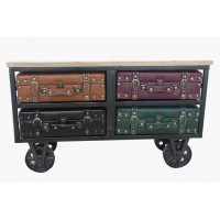 9720 - Suitcase Drawer Cabinet on Wheels