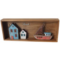 6970 - Rustic House and Boat Décor Box
